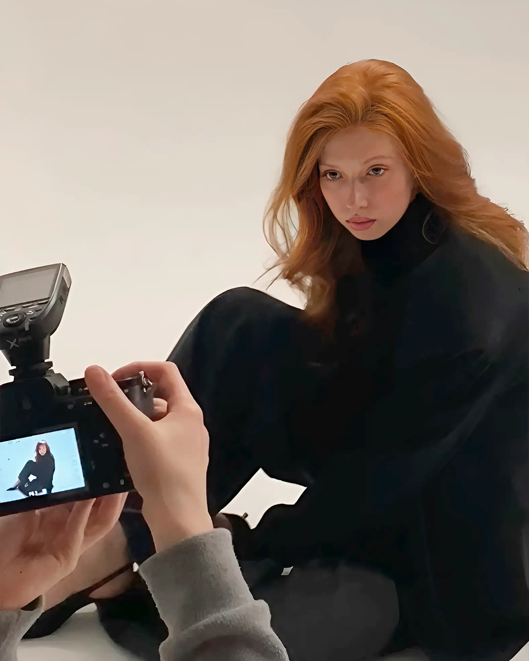 Behind the scenes of the studio shoot